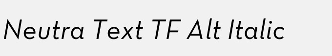 Neutra Text TF Alt Italic